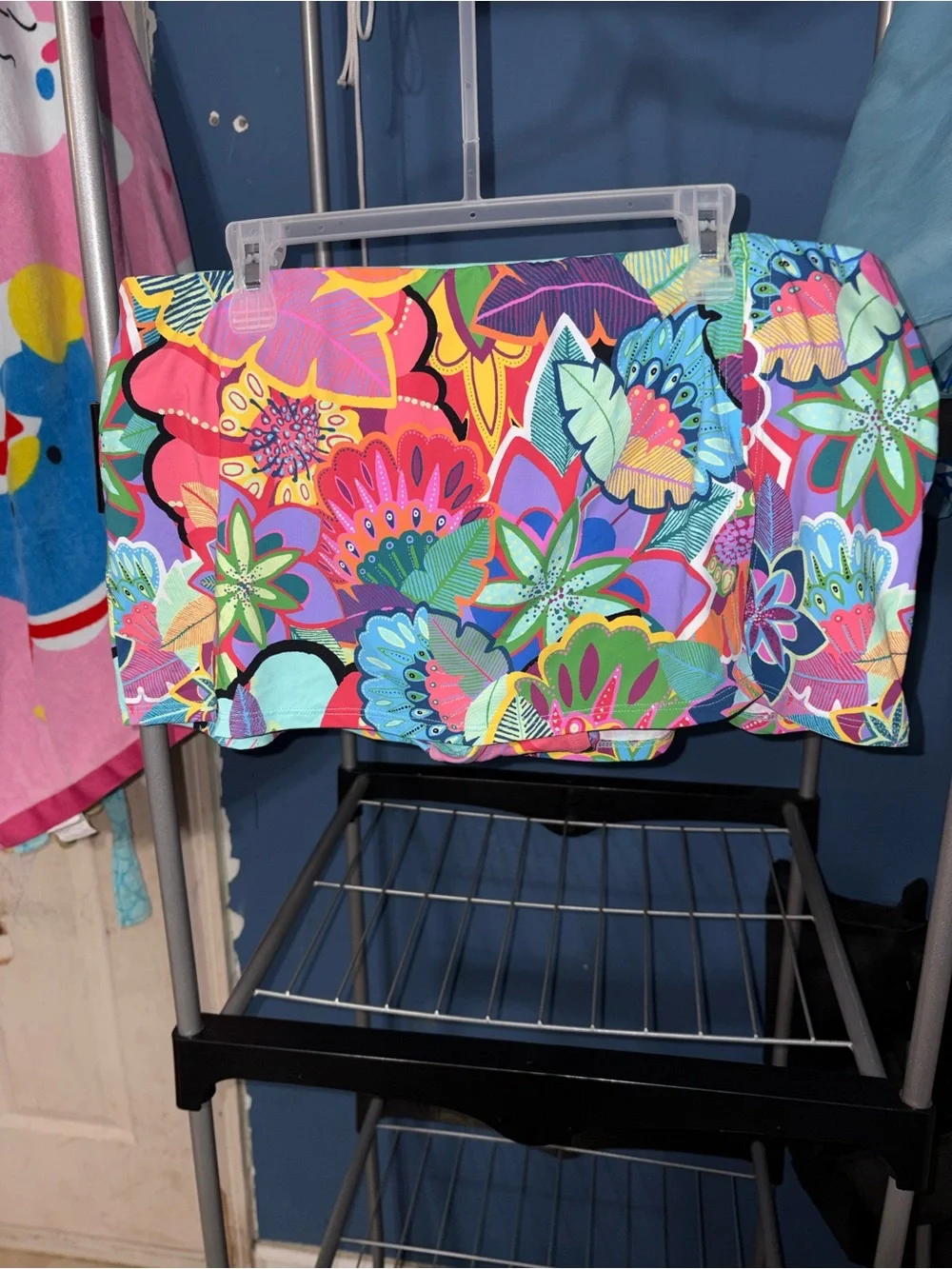 Bleu Rod Beattie Bright Multicolor Floral Fabric Panel bottom, bathing suit